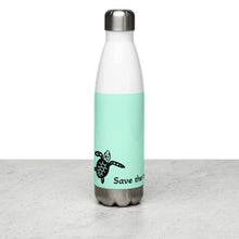 Load image into Gallery viewer, Stainless Steel Water Bottle with turtle design
